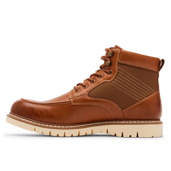 Steven Madden Tan Boots Ankle-Height Rugged Sole - Picture 4 of 6